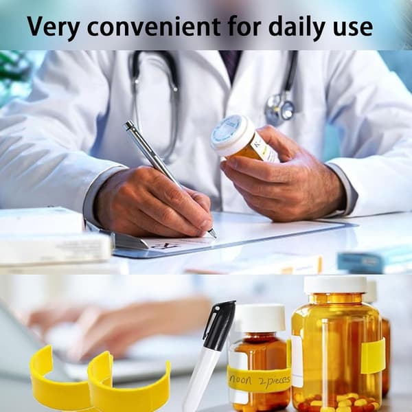 Klipp för Pillerflaskor, Bärbar Flaskklipp, Medicinflasketikettklipp för Enkel Identifiering av Medicin, Pack med