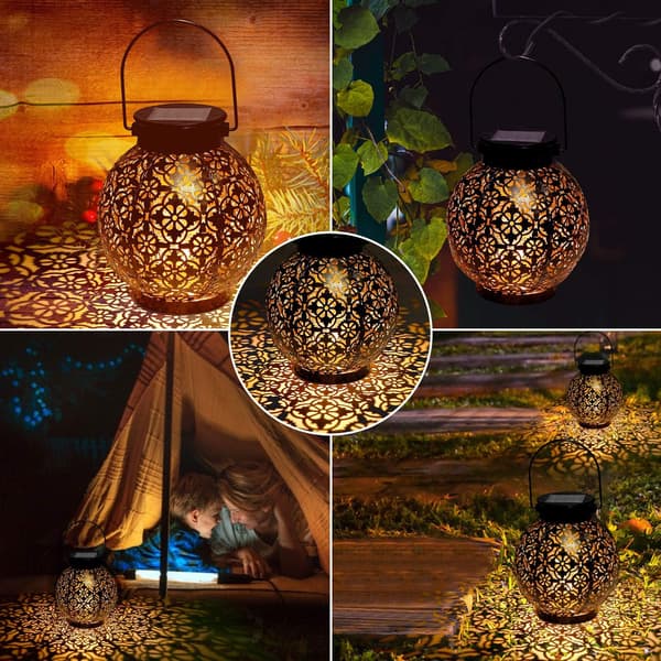 Solar Lantern LED Decorative Outdoor Waterproof IP44 Outdoor Solar Lanterns Lantern Lamp Wireless Rechargeable