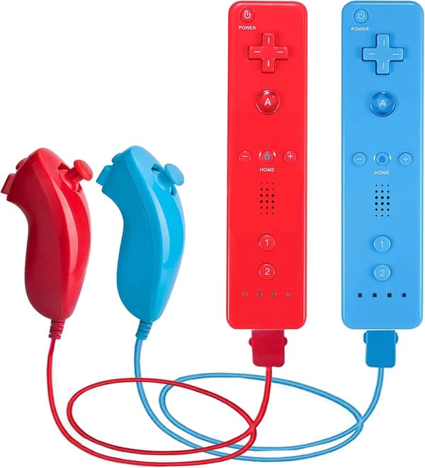 Sæt med 2 controllere og Nunchuck-controllere til Wii/Wii U Conso