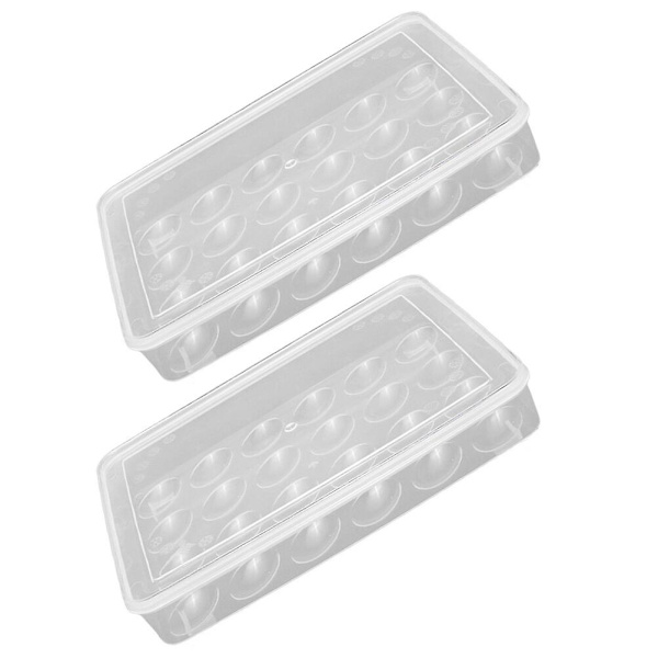 2 kpl Jääkaappimunanlokeroa 24 lokeroa Munan säilytysastia Muna-alusta läpinäkyvä väri 31,5x23,5cm transparent color 31.5x23.5cm
