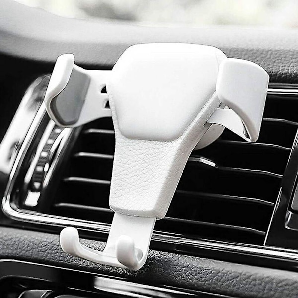 Universal Gravity Bilholder til Mobiltelefon Holder Bil Luftventil Clip Stand Mobiltelefon GPS Support til iPhone til Huawei 1 stk.| universal bilholder | White