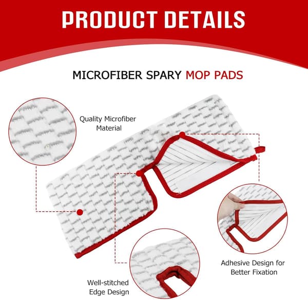 5 stk. erstatningsmopper til Vileda Spraymoppe, 2-i-1 mikrofiber genanvendelig til Vileda 1-2 Spray Max Moppe