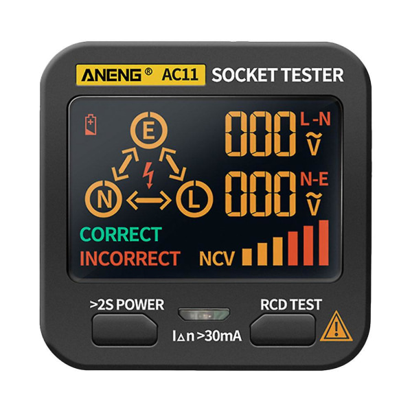 Smart Socket Tester Spänningstest Socket Detektor Hemtillbehör Delar Au PlugBlack6.4X6.4X5.8CM Black 6.4X6.4X5.8CM