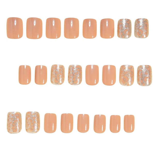 24 Pcs Press-on Nails Extra Short Glossy Full Cover Acrylic Nails Q14 Q14