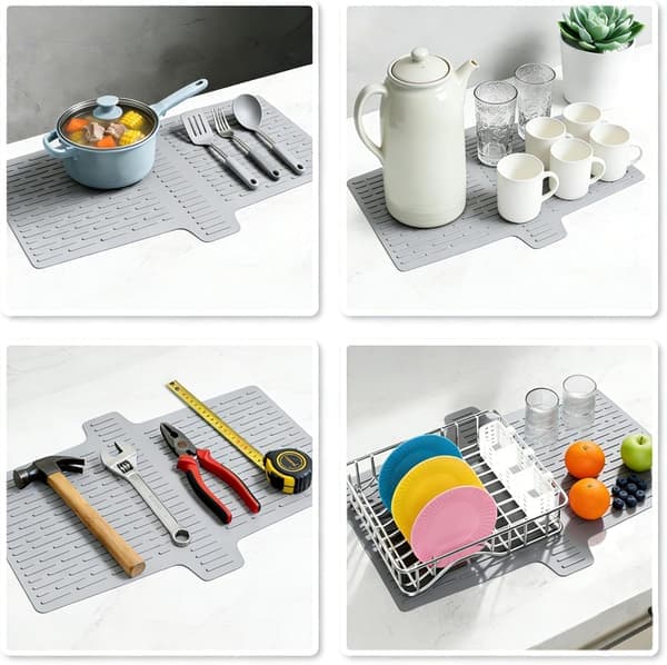 Sink Protector Mat, Durable Countertop Protection Pad, Double Sink Bridge Mat for Dishwashers, Safe and Non-Slip, Ultra-Soft Material [Ho]