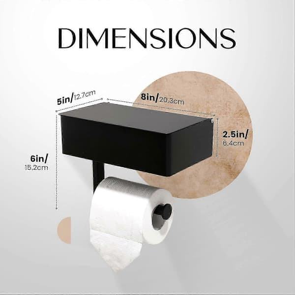 Matt Black Wall Mount Toilet Paper Holder for Bathroom