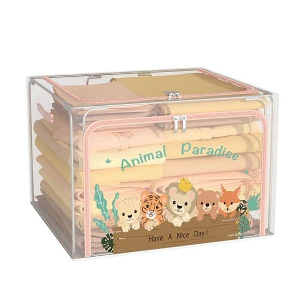 Large Storage Box with Handle Transparent Design Zipper Multifunctional Quilt Storage for Home