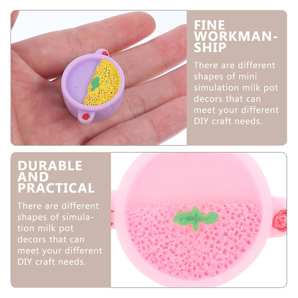 12 kpl Hartsi-Simuloituja Maitopurkkeja Koristeita DIY-Töihin Jääkaappimagneetteihin Avaimenperille Tarvikkeet Sekalaiset Värit Assorted Color 3.4X2.5cm