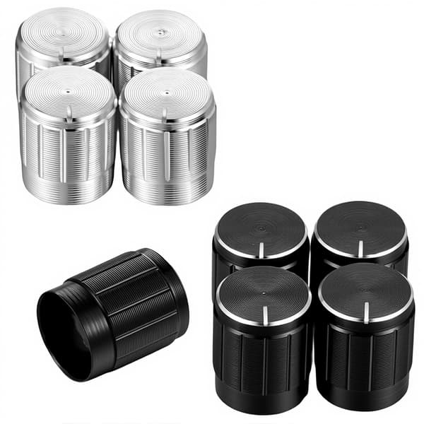 12 stk. lampeafbryderknap udskiftning 6mm 17x15mm sort sølv lysdæmper til