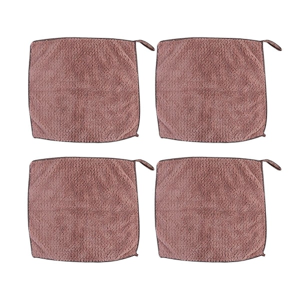 4st Ansiktstvätthandduk Exfoliator Mini Nonwovens Tvättlapp fyrkantig ansiktshandduk för hembadrumCof Coffee 25x25cm