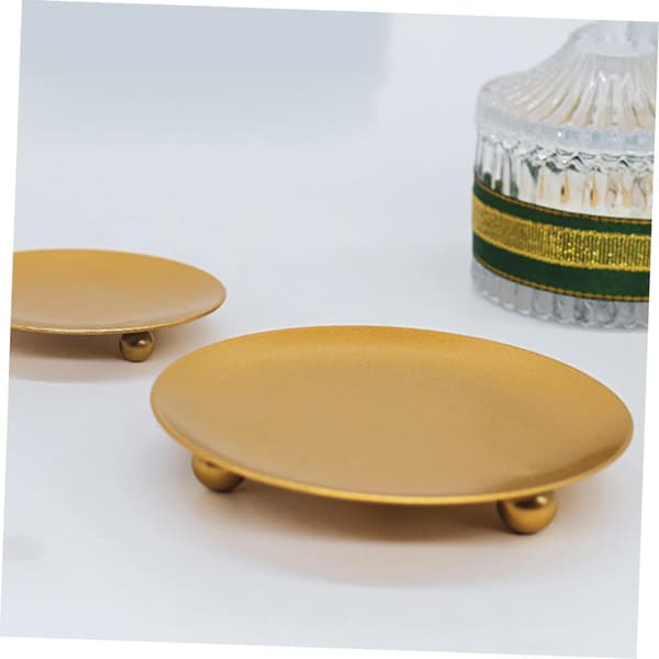4 stk Lysestaker Ornament Gull Kunst Telysholder Brett Lysestake Dekorativ
