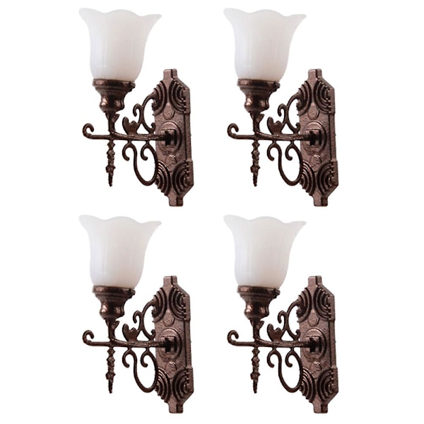 4 stk Simulerte Mini Hagelamper Modell Lys Modell Sandbord Lampe Dekorasjoner 1.7X2.5CM 1.7X2.5CM