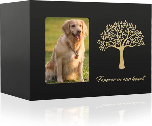 (Sort, 13 cm × 13 cm × 18 cm) Hundeurne Træurne Urne til Kat-XF30-
