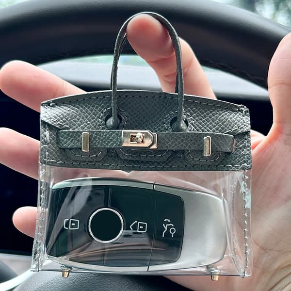 Mode Kvinnor Mini Kosmetisk Väska Bilnyckel Pack Pendel Transparant Gray