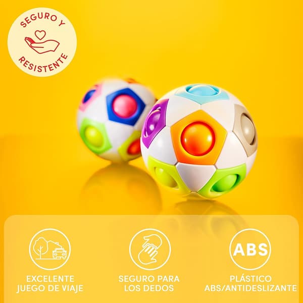 Fotball, ferdighetsspill, barnepuslespill, 3D-puslespill, magisk kube, bursdagsgave til barn liten regnbue