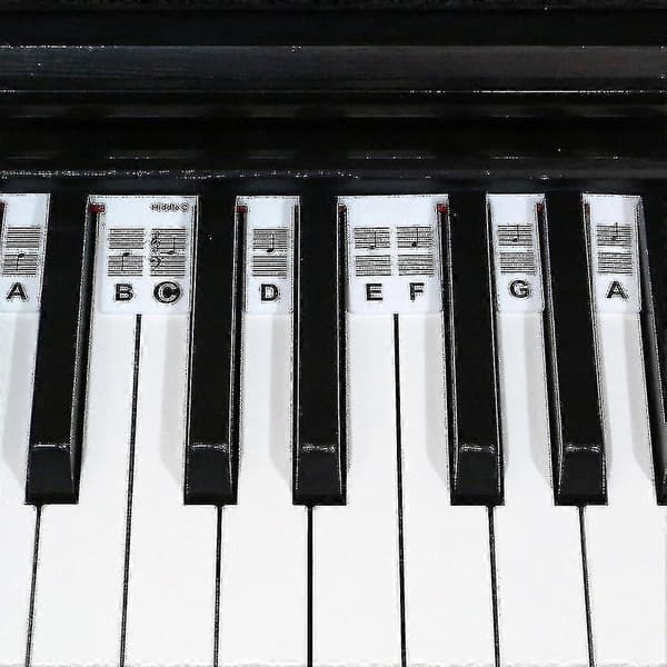 61/88 Keys Reusable Silicone Piano Note Labels Piano Guide Stickers