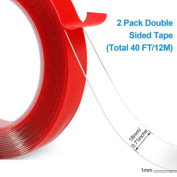 3M - Transparent dubbelhäftande tejp - Återanvändbar - Dubbelsidig - 1,8 cm bred