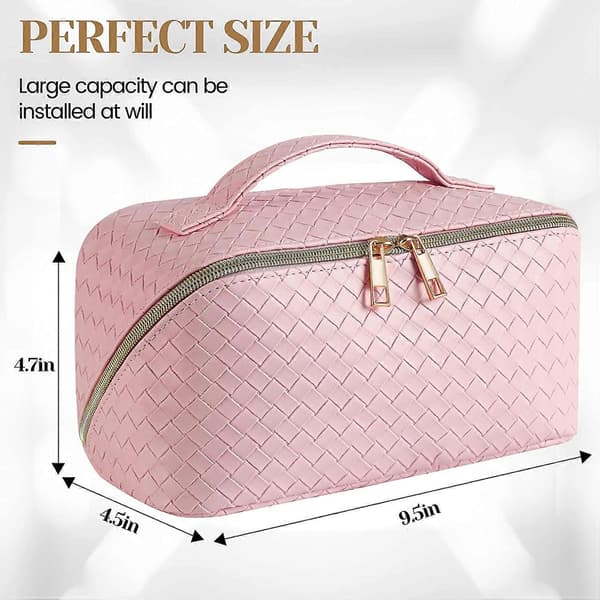 Large Capacity Cosmetic Bag for Women, with Handle (Pink)