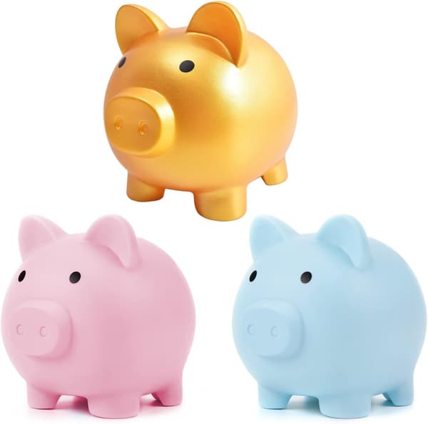 ®RisingFF Søt Sparegris for Barn, Foreldreminne, Morsom Gave til Barn (Rosa)
