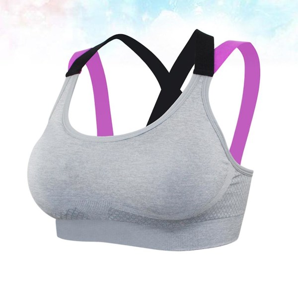 1 stk Sports-BH Uden Spændebånd Yoga Fitness Kvinder BH Ærmeløs Tank Mode Camisole Under BH ( Grey XL