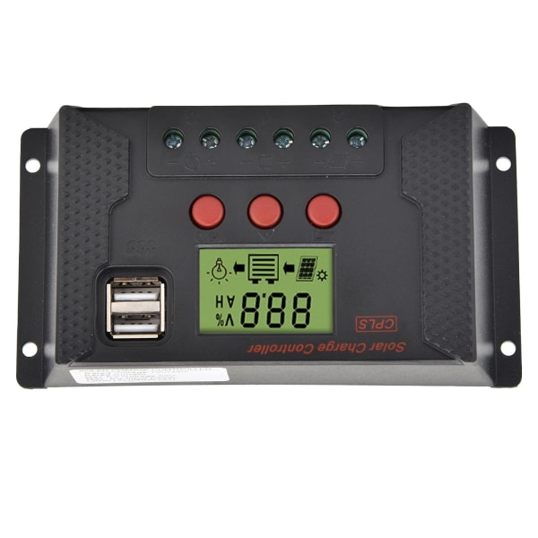 30A Solcelleladeregulering LCD Auto Solpanel Regulator MPPT Dobbelt USB Port til Fotovoltaisk Modulsystem 12V/24V