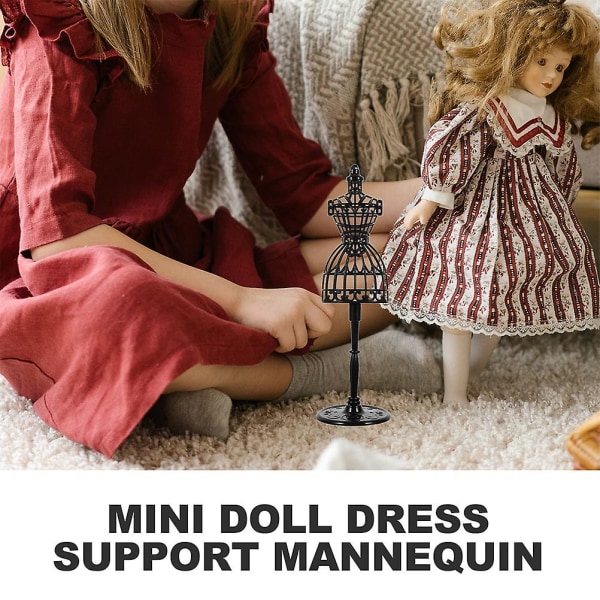 10 st Dockkläder Mannequin Dockklänning Display Form Står Dockklänning Klänning Modell Står Svart 21X6.5X Black 21X6.5X6.5CM
