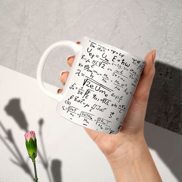 SSRGV Coffee Mug with Mathematical Formulas - Ponder Famous Mathematical Equations While Sipping Coffee - Comes in a Fun Gift Box