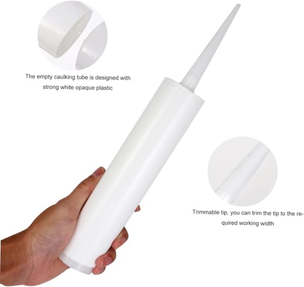 5-pack Refillable Sealant Tubes for Home Use, Empty Caulk Cartridges with Nozzle
