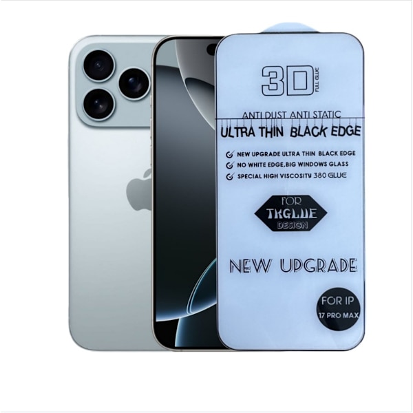 3D Electroplated Tempered Glass Screen Protector Compatible with iPhone 17 Pro Max