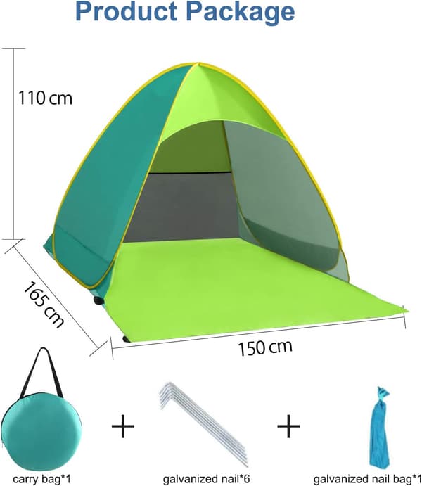 Pop Up Telt Strand Camping Telt Sammenleggbart Utendørs Lett Vanntett Telt