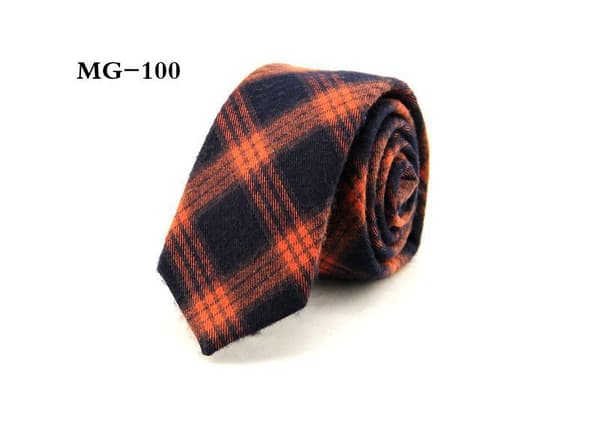 Finstickad tweed-slips i bomull för män, 6 cm