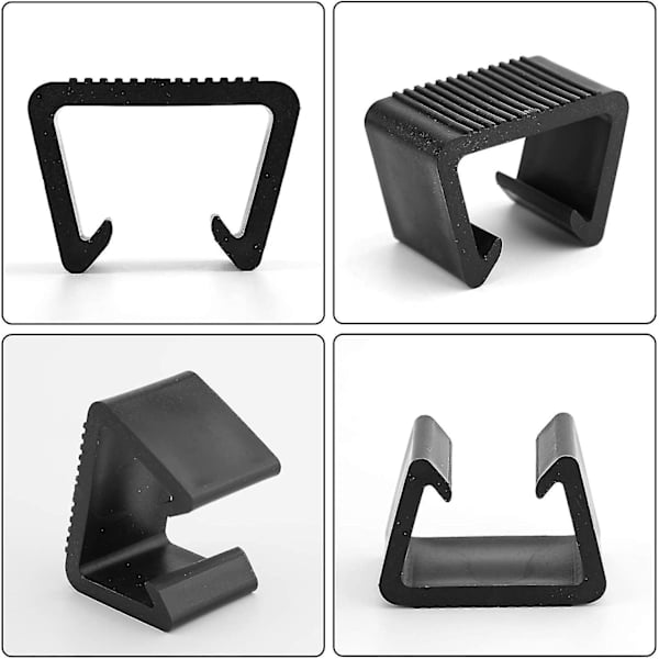 8 stk. Flettverk Møbelklips Plast Rattan Sofa Klips Kombinasjon Sofa Justering Connector Festespenner Utendørs Patio (svart, 6.5*3.8*4.2cm)