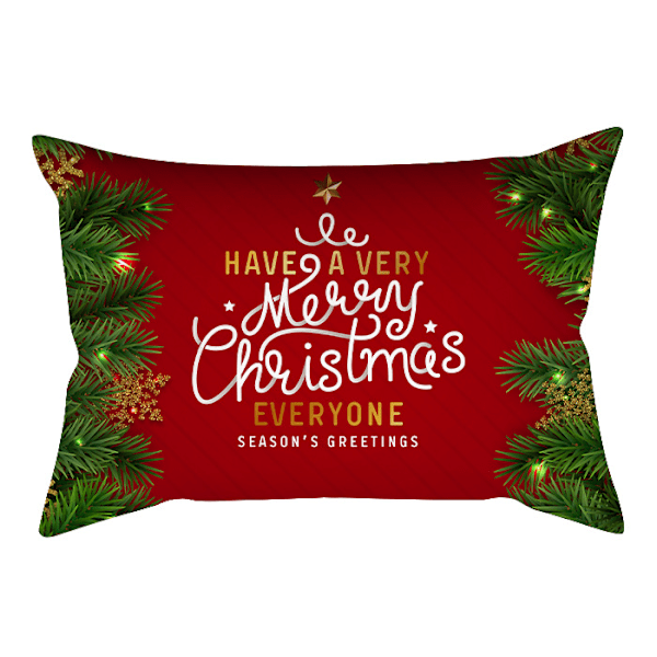 Jul Kuddeöverdrag Ländryggskudde 12x20 tum Set om 5, Dekorativa Semester Farmhouse Merry Xmas Juldekorationer