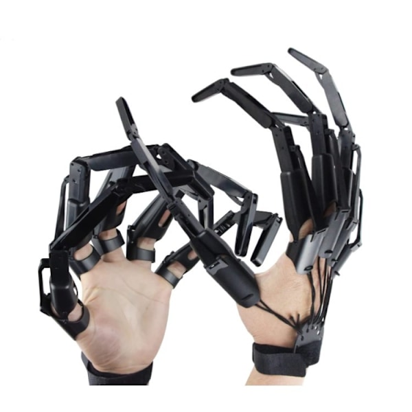 1 Par Halloween Ledade Fingrar Realistiska Skelettben Klor Förlängare med Flexibel Led