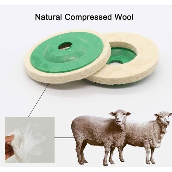 10 Pieces 4 Inch Round Wool Felt Discs for 100mm Angle Grinder, Polishing