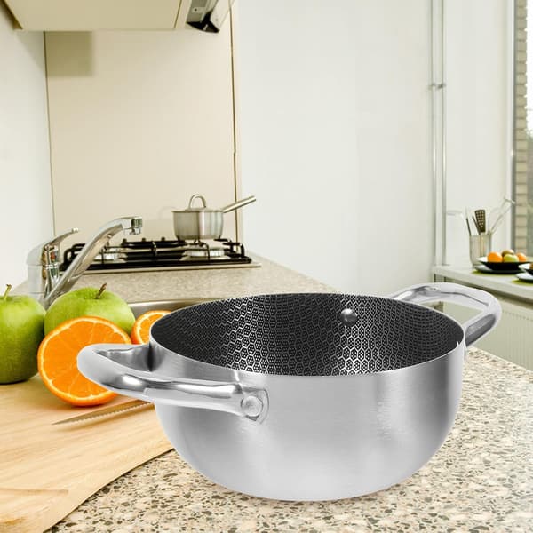 Non-Stick Soppgryte Rustfri Panne Bikakedesign Håndverk Lettvekt Enkel å Rengjøre Sølv Matlaging
