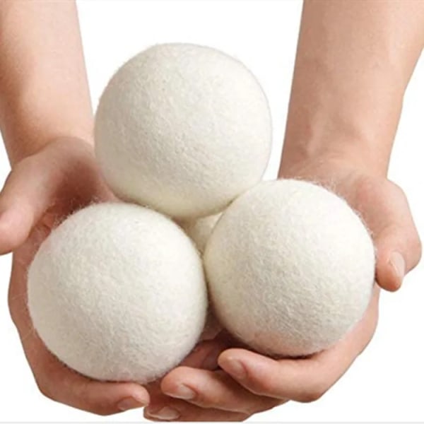6-Pack Premium Natural Skyllemiddel Prisvindende - Uldbolde erstatter tørrelagner - Uldbolde til tørretumbler - Vaskebolde til