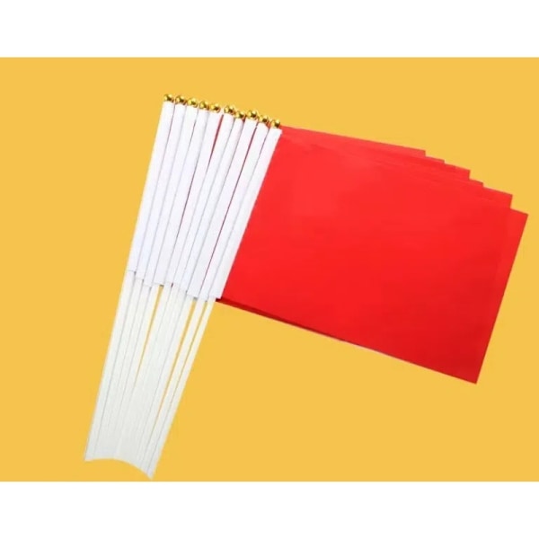 400-pack enfärgade röda DIY-flaggor på pinne, partydekorationer för parader, invigningar, barnkalas (14×21 cm)