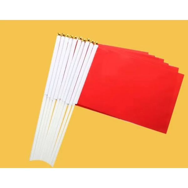 400 st röda små mini solida röda flaggor handhållna enfärgade röda DIY färgstickflaggor flagga och stick är separata