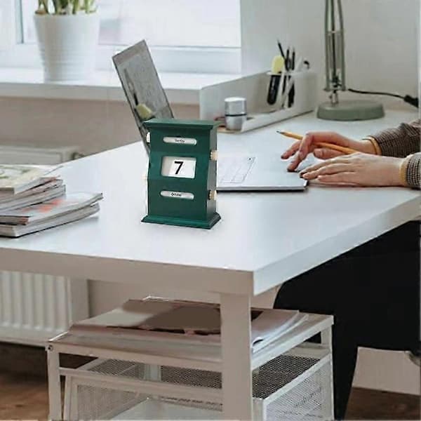 Kalender Skrivebord Retro Kalenderblok Skrivebordsdato Skrivebordsdekorationer Skrivebordsindretning Datoblok Grøn