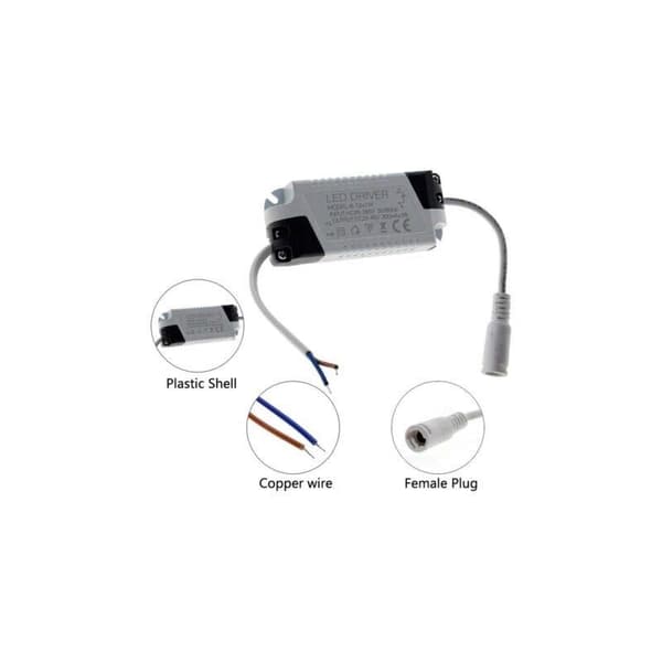 2x LED-drivere, 1-3W Transformator til LED-loftlampe, LED-panelstrømforsyning, DC-stik til LED-loftlampe (1-3W)