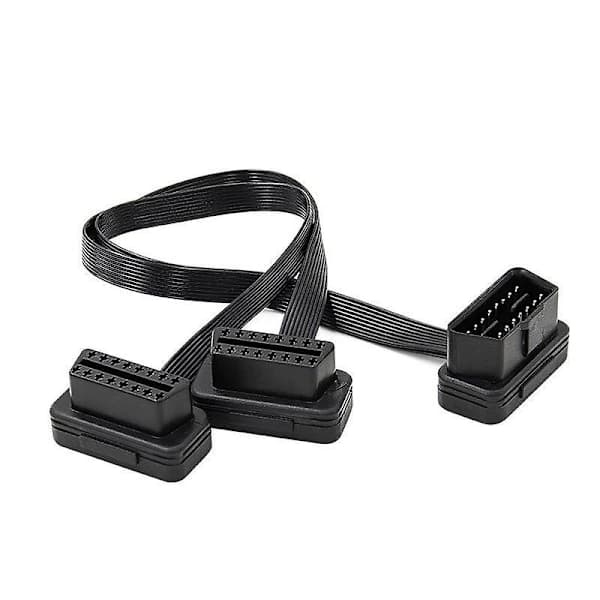 Forlængerkabel Dobbeltstik Y-gren OBD OBD2 16-ben Han til Hun Stik Flad+Tynd Til