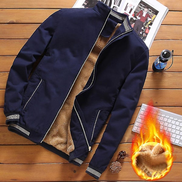 Herrar Jackor Vinterjackor Mode Casual Rockkläder För Män Slank Stå Krage Rock NewLBlack L Black