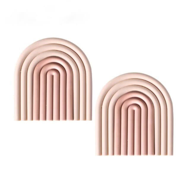 Halv Oval Regnbåge Underlägg Bricka Form DIY Resin Formar Liten Silikonform