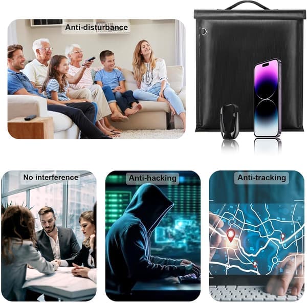 Faraday-väskor 5-pack stora anti-spårning RFID brandsäkra vattentäta laptop surfplatta [Ho]