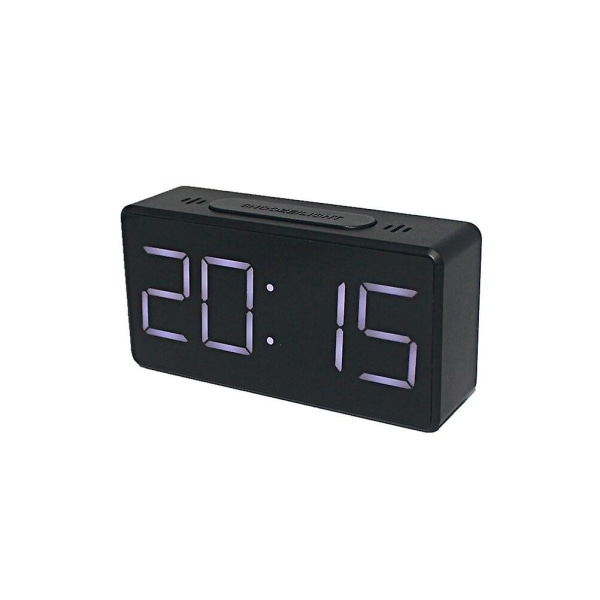 Digitaalinen kello Puinen elektroninen kello herätyskello Paristokäyttöinen pöytäkello Digitaalinen herätyskello Black 10*5CM