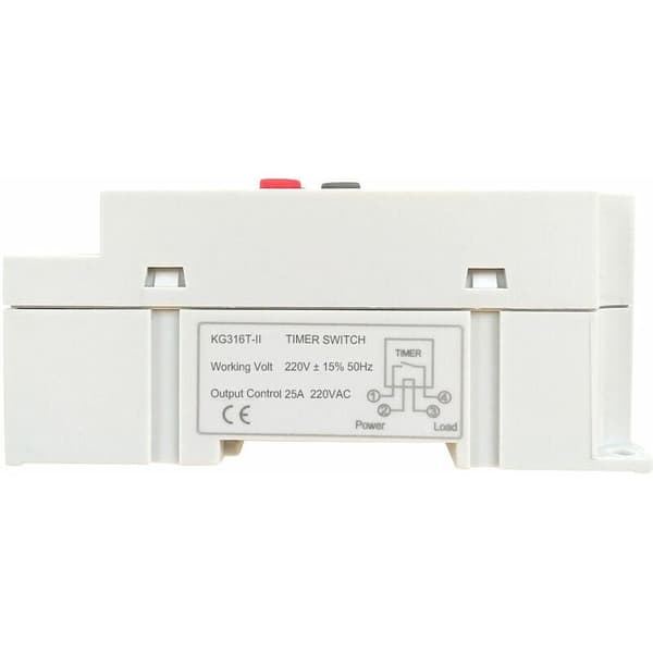AC 220V 25A Digital Programmerbar Timer Din-skinne Elektronisk Timer Tidsbryter Kontroller med LCD-display Klokke - Hvit