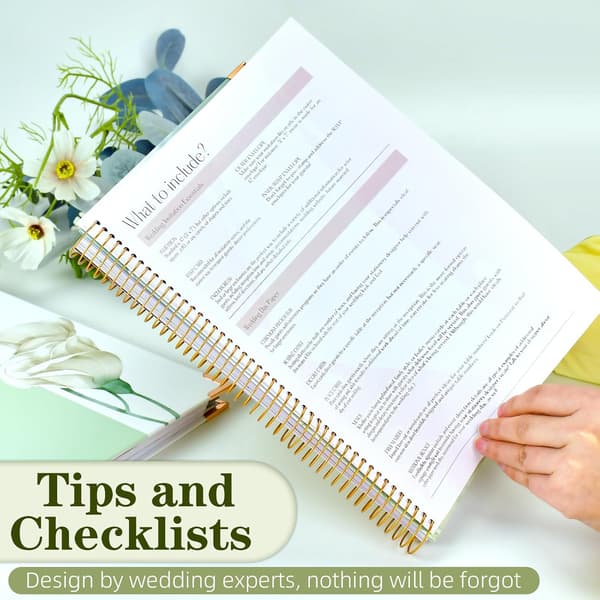 Wedding Book and Planner for Newly Engaged Couples 176 Pages Wedding Organizer Notebook with Stickers, Checklists, and Calendars