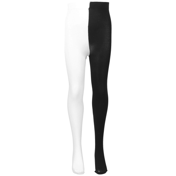 Fashion Double Color Ab Splice Left Right Strumpor - Fri storlek (svart och vit) Svart och vit Black and White