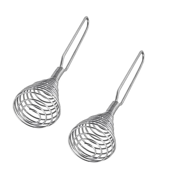 2 stk Egg Whisk i Rustfritt Stål Eggpisker Mikser Allsidig Verktøy Eggpisker Melkeskummer Fjær Mikser Rører Kjøkkenutstyr 21*5CM 21*5CM